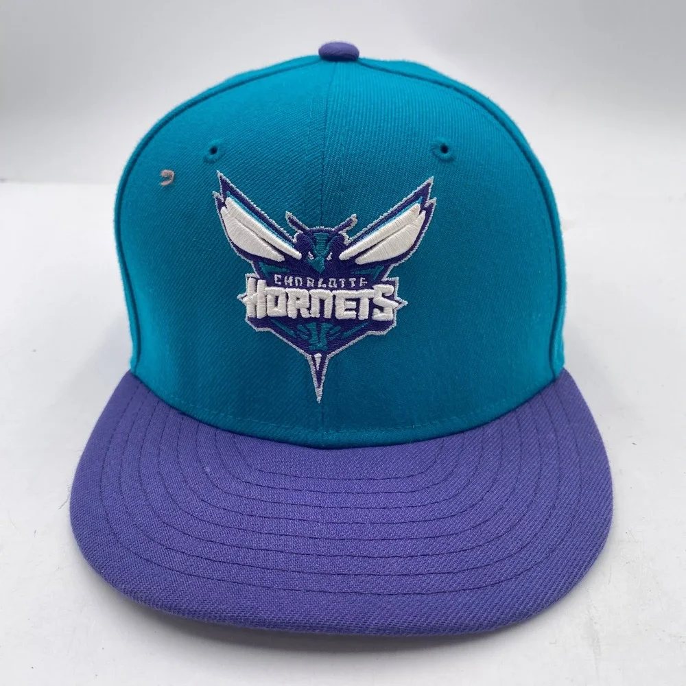 CHARLOTTE HORNETS New Era 9FIFTY Snapback Hat Youth Teal Purple NBA Flat Bill